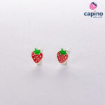 Pendientes para niñas fresa de plata Mittens 4