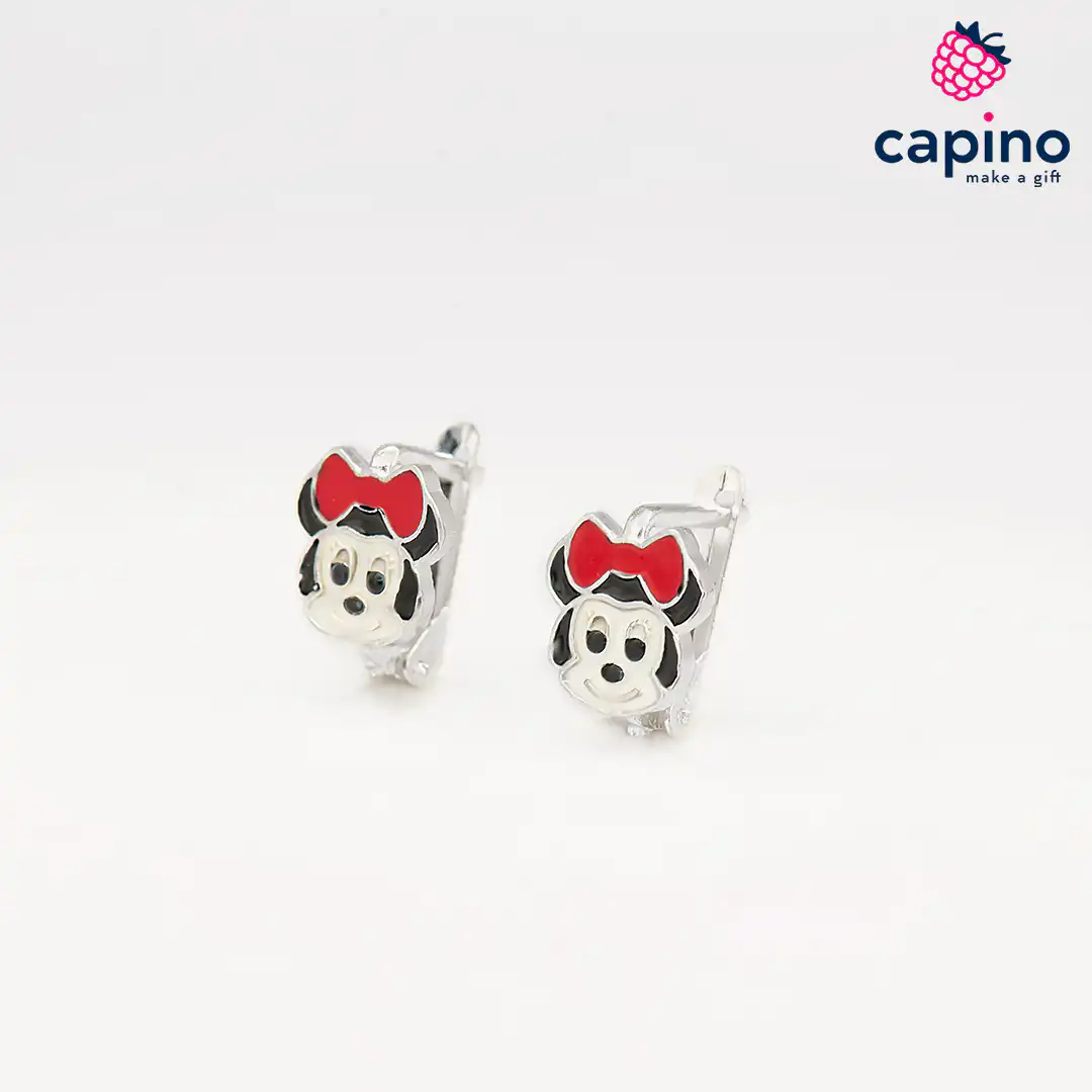 Pendientes para niñas Minnie Mouse de plata Belle
