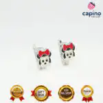 Pendientes para niñas Minnie Mouse de plata Belle 3