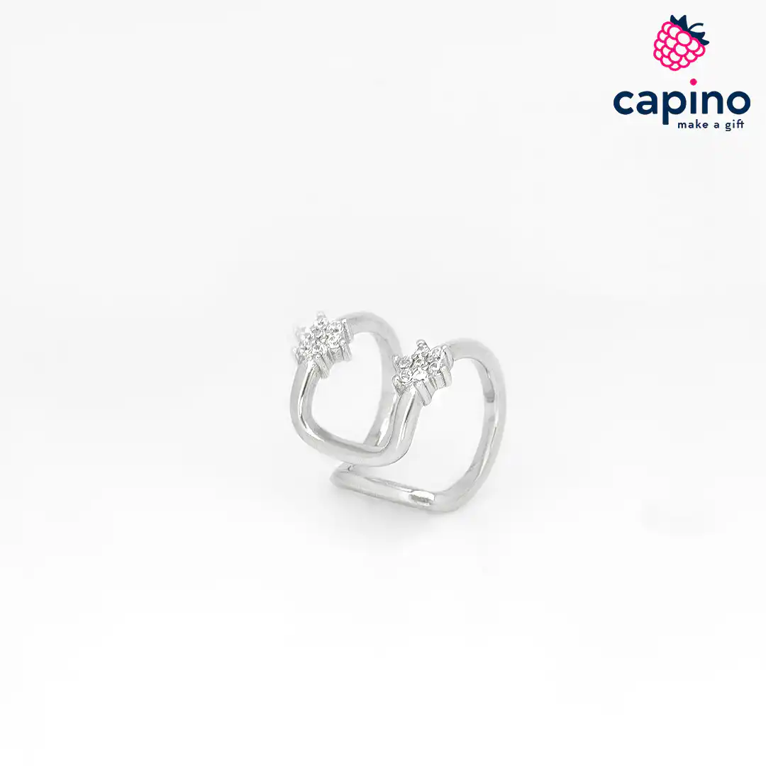 Pendientes Oro de Rose plateado de plata Adelasia