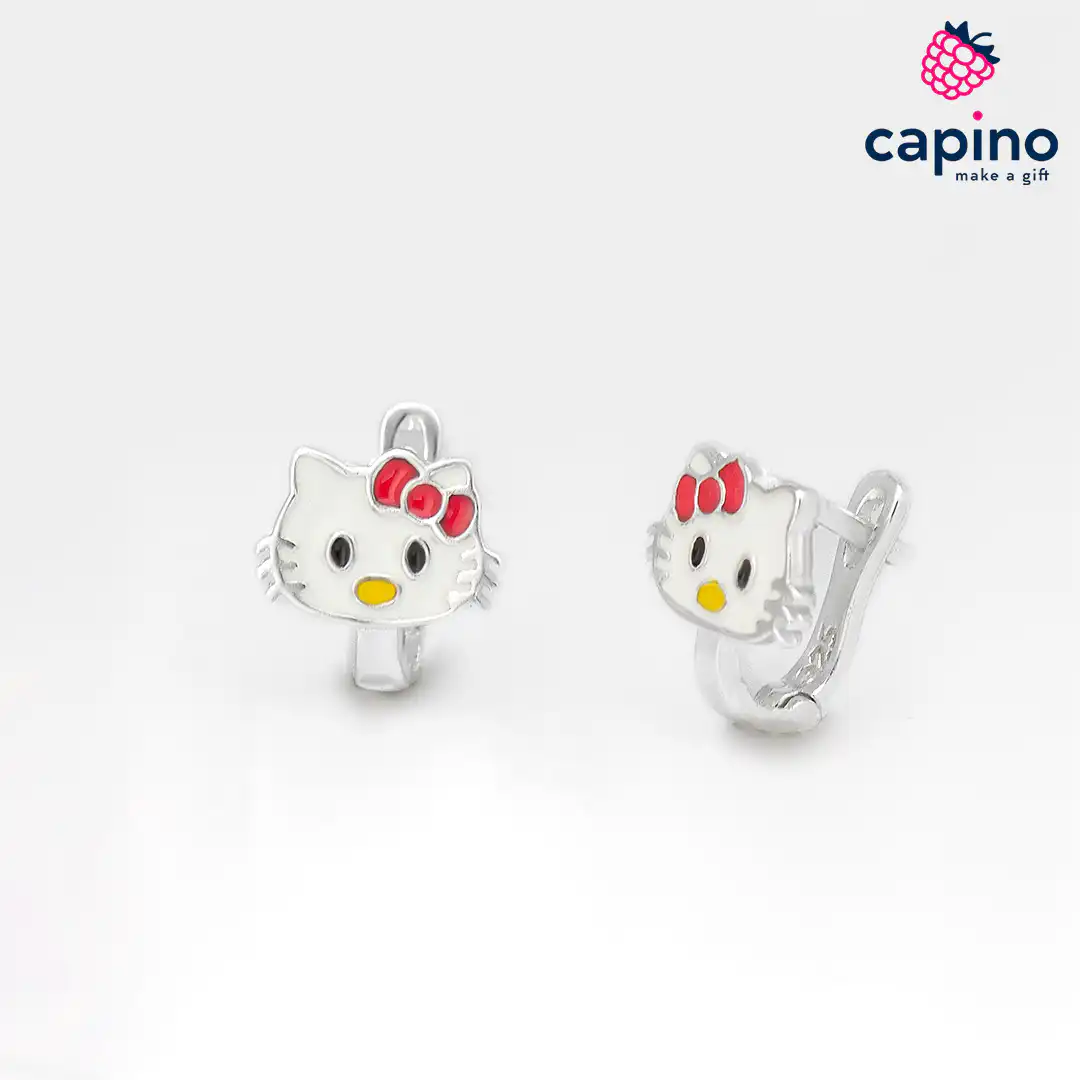 Pendientes para niñas Hello kitty de plata Minnie