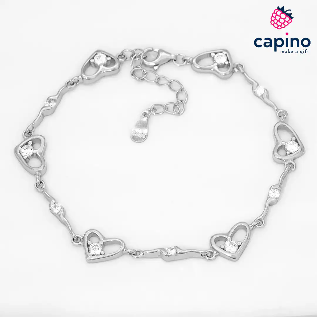 Pulsera de plata corazón Barbara