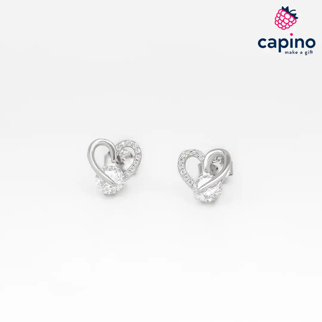 Pendientes corazones de plata Giovanna