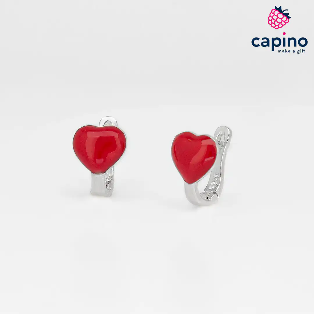 Pendientes para niñas corazón de plata Missy