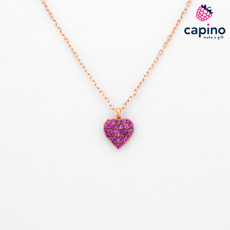 Collar corazón de plata Ermes