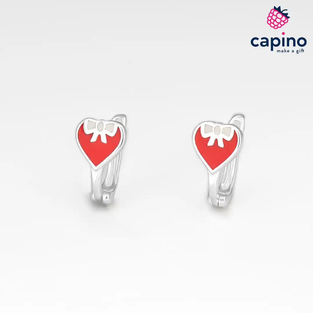 Pendientes para niñas corazón de plata Annie