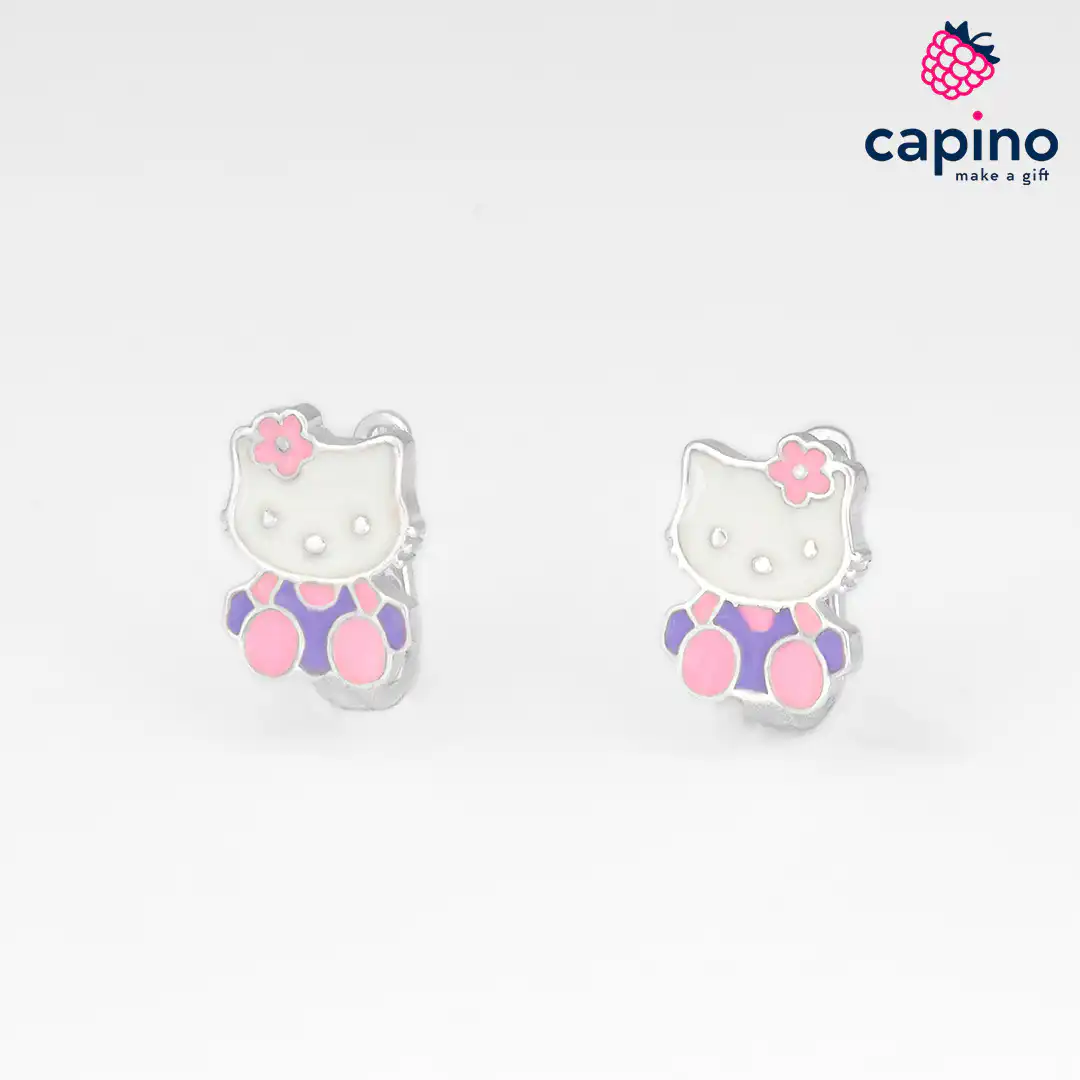 Pendientes para niñas de plata Hello Kitty Hazel