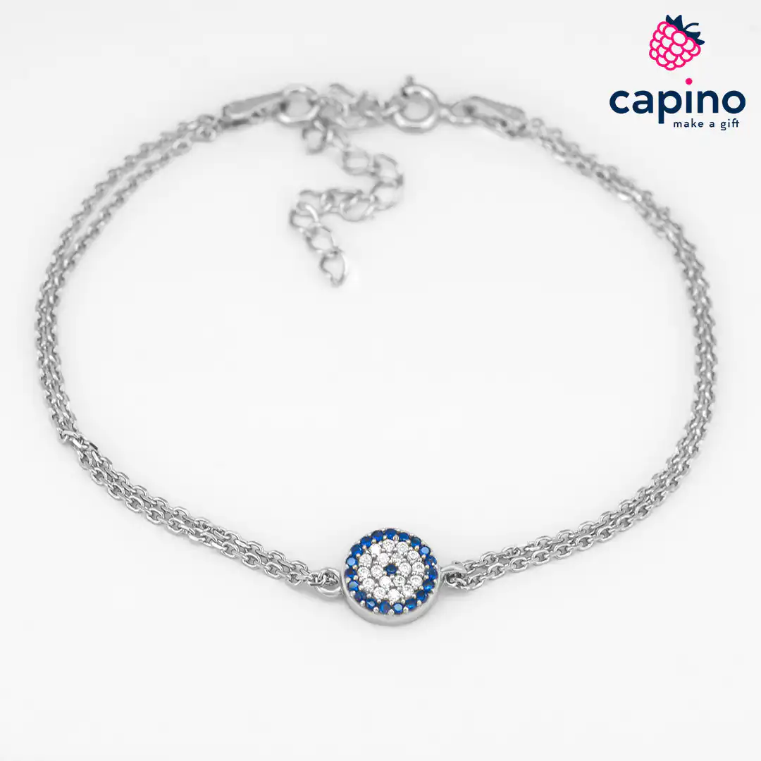 Pulsera de plata ojo azul Laura