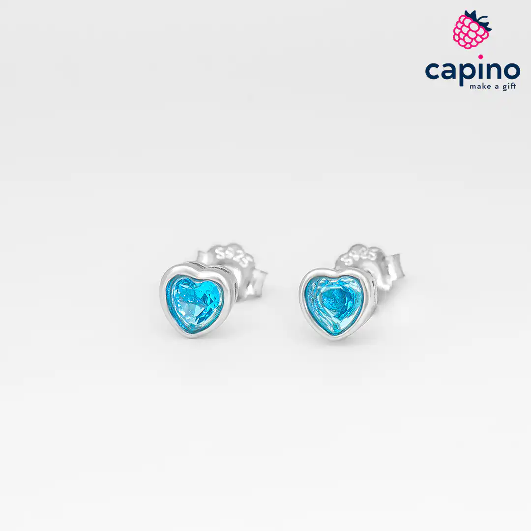 Pendientes de plata corazón Tazio