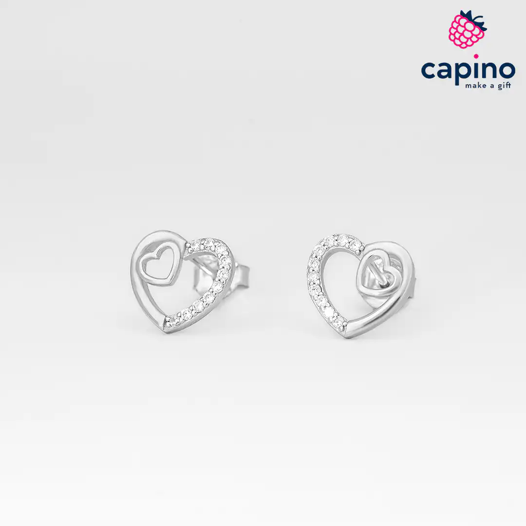 Pendientes de plata corazón Umberto