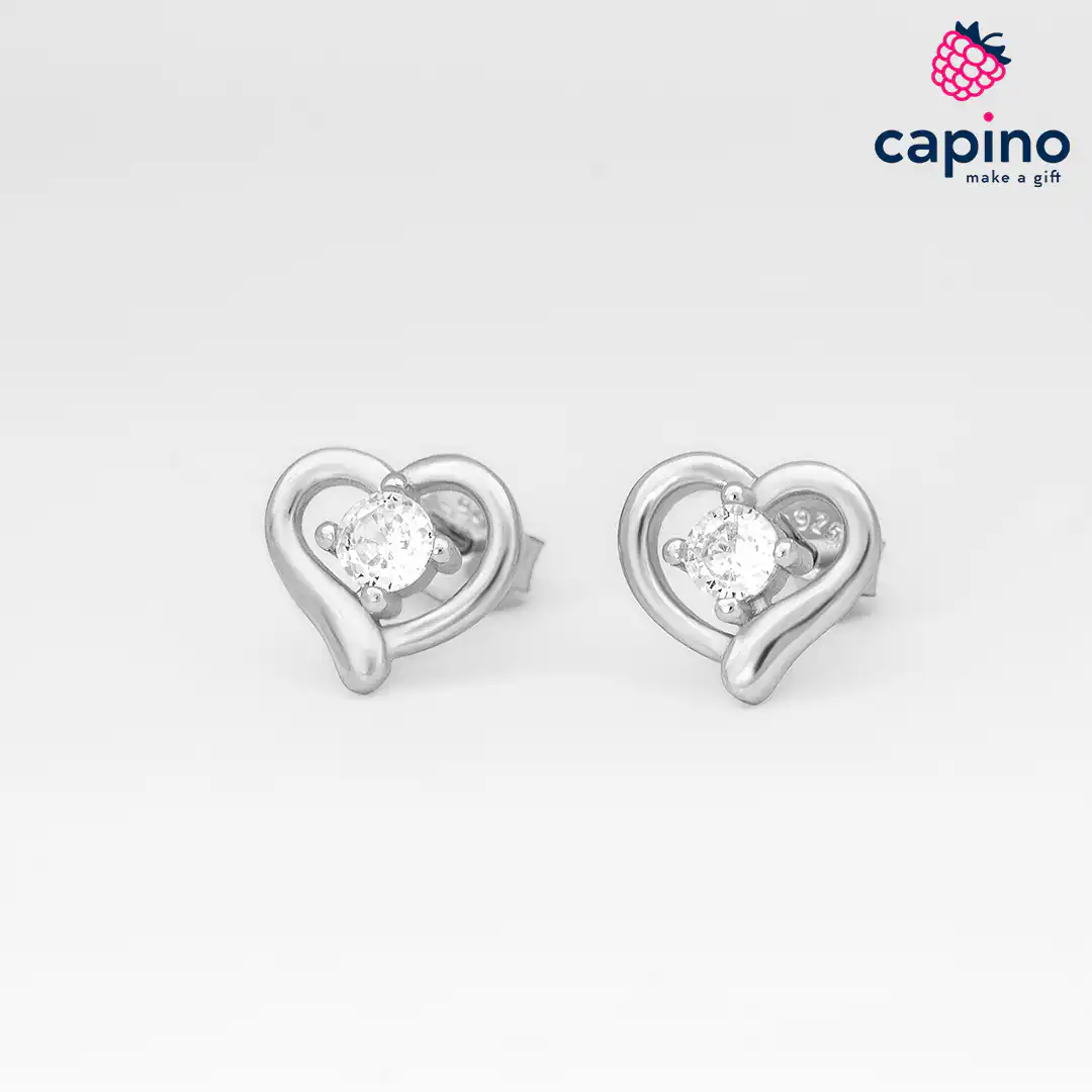 Pendientes de plata corazón Vincenzo