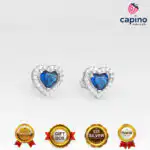 Pendientes de plata corazón Vito - 1