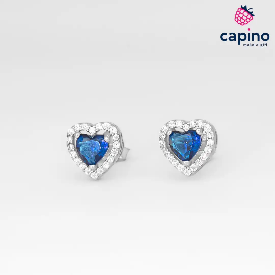Pendientes de plata corazón Vito