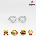 Pendientes de plata corazón Vittorio - 1