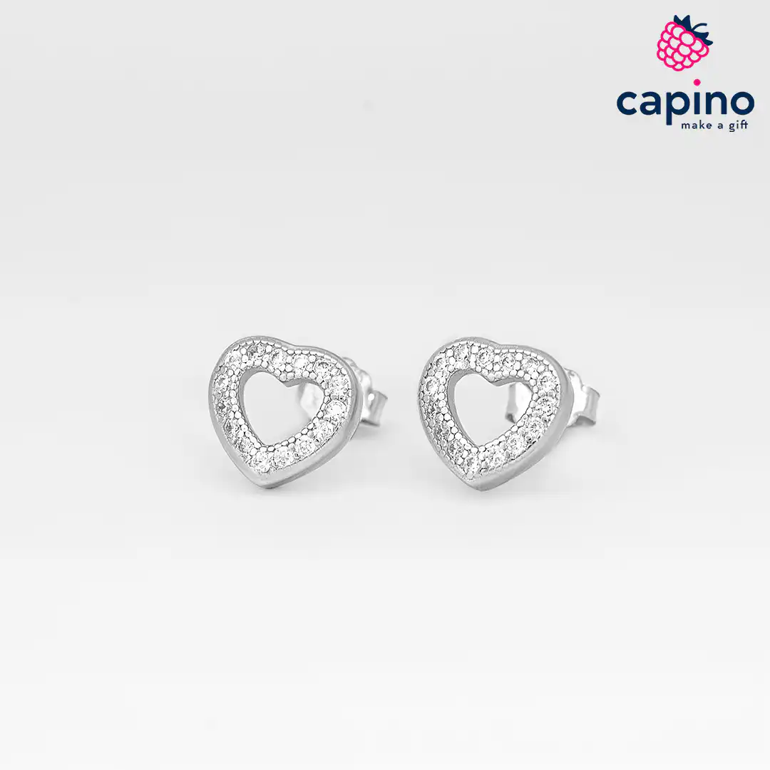 Pendientes de plata corazón Vittorio