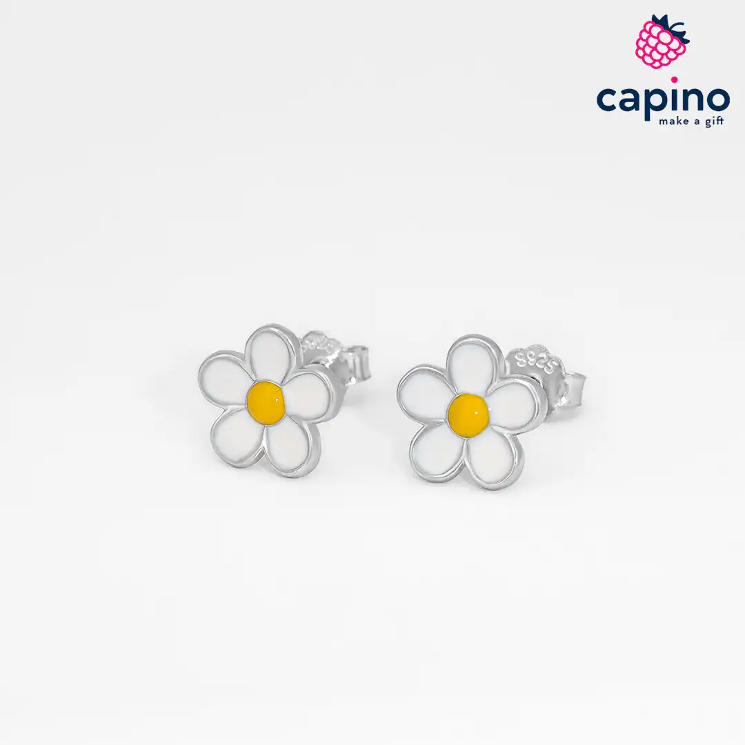 Pendientes de plata margaritas Silvestro