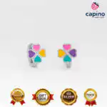 Pendientes para niñas trébol de plata Arya - 1