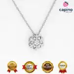 Collar copo de nieve de plata Gastone - 1