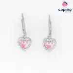 Pendientes de plata corazón Toni