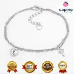 Pulsera de plata corazón con una llave Luciana - 1