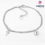 Pulsera de plata corazón con una llave Luciana