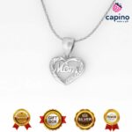Collar corazón mamá de plata Luciana - 1