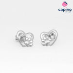 Pendientes de plata corazón con patas Simone