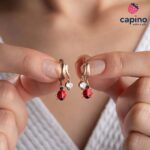 Pendientes para niñas mariquita de plata Midnight - 1