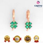 Pendientes para niñas trébol de cuatro hojas de plata Winnie - 2