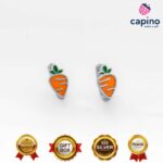 Pendientes para niñas zanahoria de plata Charlotte - 1